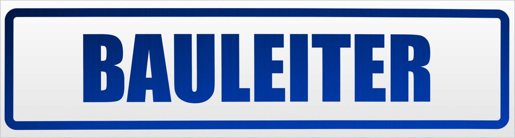 Kiwistar Bauleiter Magnetschild Schild magnetisch - 20cm Blau - reflektierend - Magnetfolie für Auto PKW Kfz