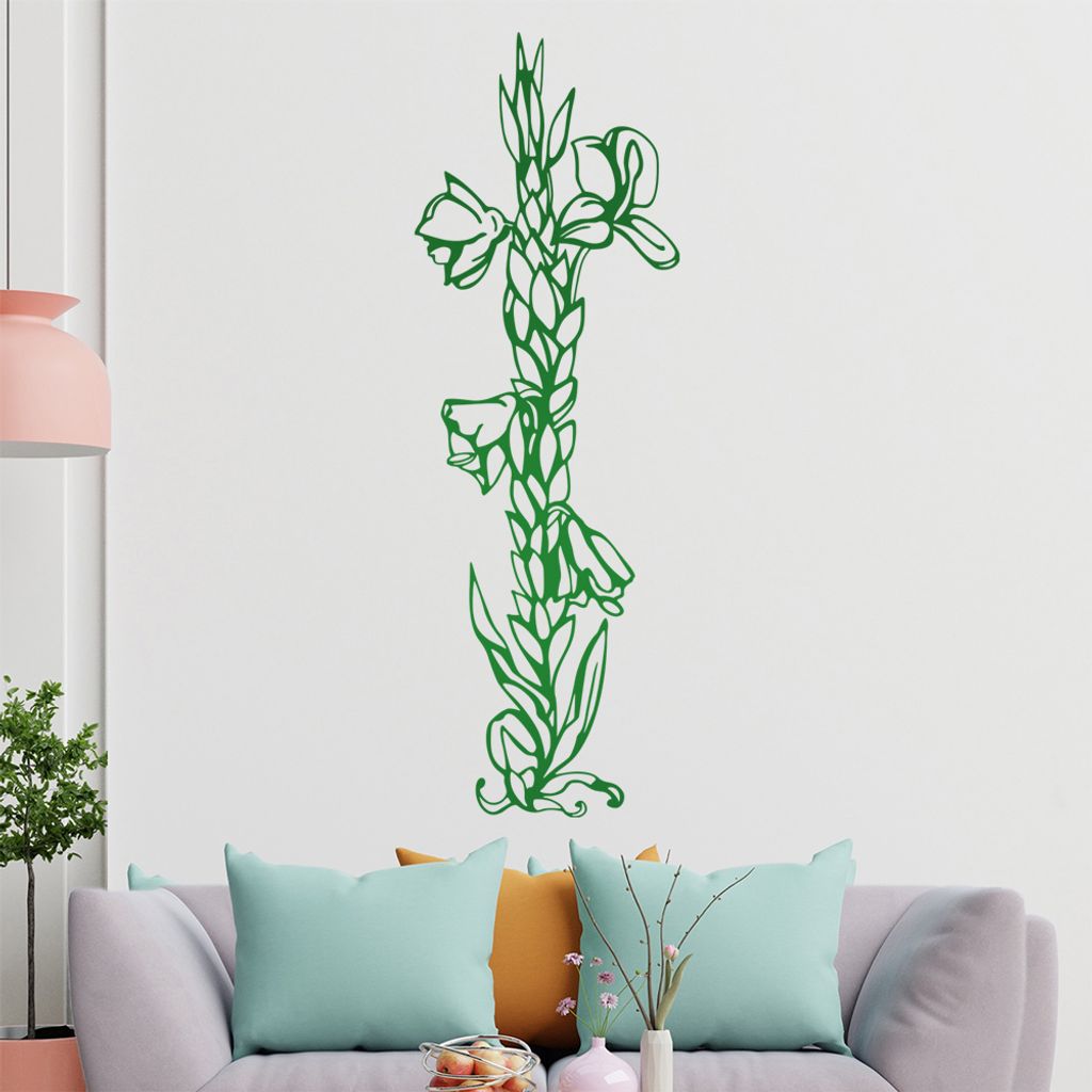 Blumen - Ranken Wandtattoo in 6 Größen - Wandaufkleber Wall Sticker - Dekoration, Küche, Wohnzimmer, Schlafzimmer, Badezimmer