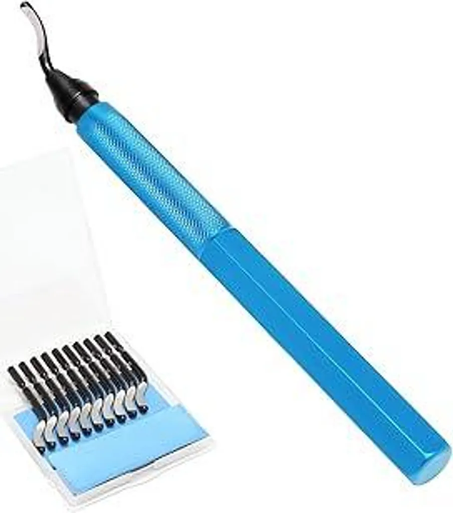 VASTOOLS Set di utensili per sbavatura manuale/Utensile per sbavatura con 10 lame di ricambio in acciaio rapido/per acciaio, rame, alluminio e plastica