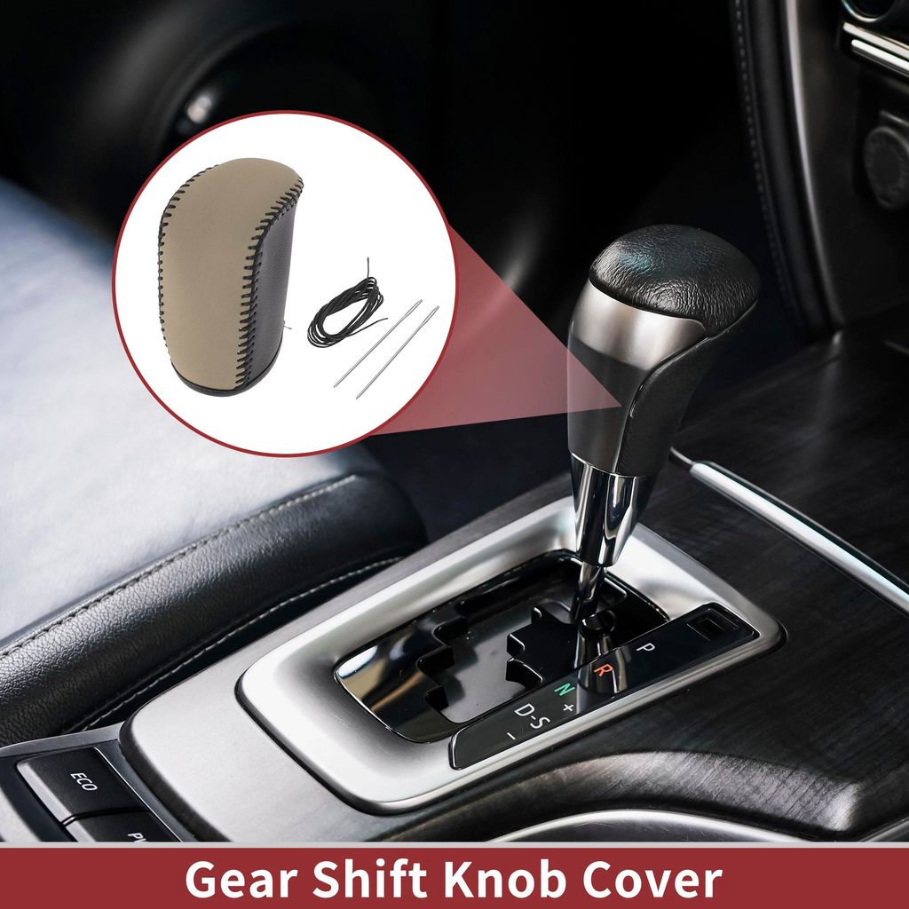 Anti-Rutsch Schaltknauf-Abdeckung Schaltknauf-Schutz Für Dodg Journey 2011-2020 Schwarz Beige Kunstleder
