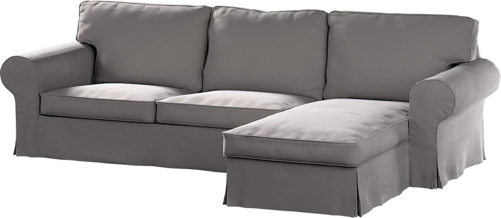 Dekoria Bezug für Ektorp 2-Sitzer Sofa mit Recamiere, taupengrau, Ektorp 2-Sitzer Sofabezug mit Recamiere