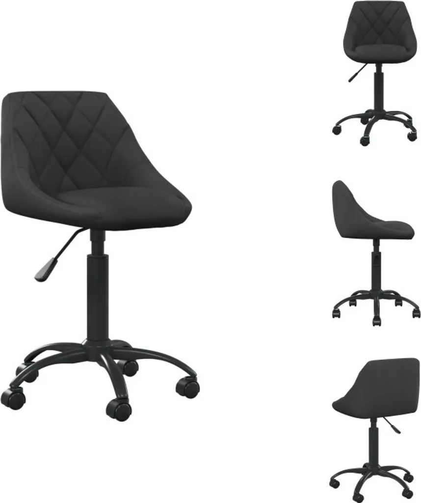 Chaise de bureau pour télétravail velours noir - Siège ergonomique