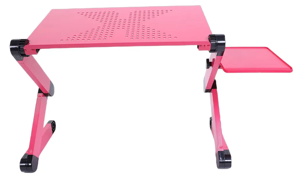 Support de Table pour Ordinateur Portable Ventilé Pliable Rouge