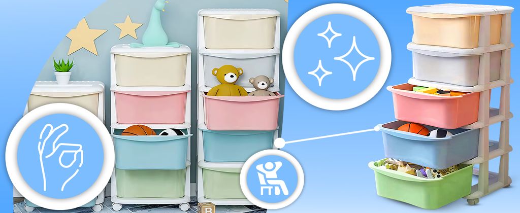 Kinderregal mit Spielzeugaufbewahrung – Mehrfarbig, 5 Produktbild 9