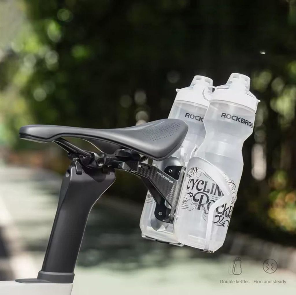 Rockbros Fahrrad Sattel Flaschenhalter Carbon Look Doppel Produktbild 