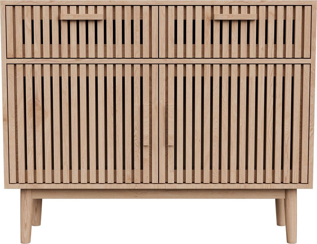 Fortuna Lai Kommode mit 2 Schubladen 2 Türen Sideboard 100 Produktbild 