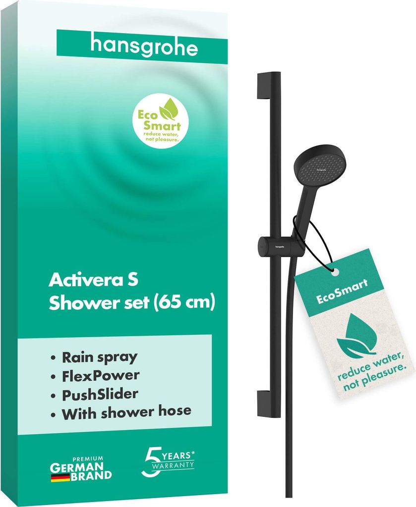 hansgrohe Activera S Duschset 95, 1 Strahlart, EcoSmart, mit Duschstange 65 cm, 28041670