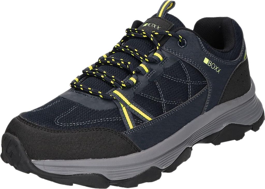 BOXX Herren-Schnürhalbschuh Blau-Grau-Schwarz-Gelb, Farbe:blau, EU Größe:41