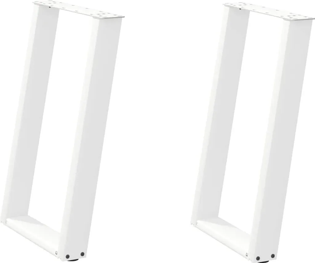 Gambe Tavolo a U Bianche SYFAX™ 50x72 cm - Acciaio per Fai da Te