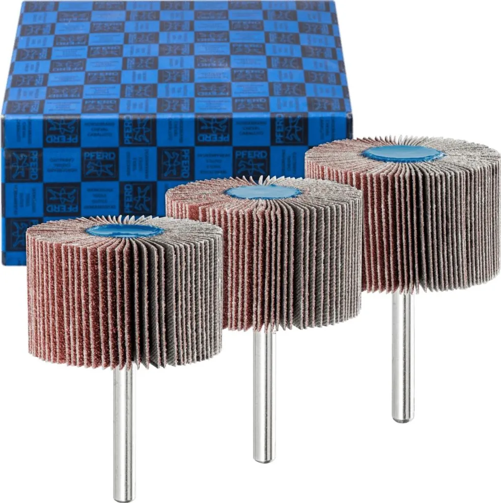 Set PFERD 50x30mm A60-120: Rulli Lamellari Professionali Gambo 6mm