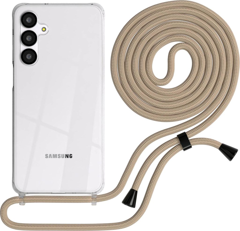 EAZY CASE Handykette mit Hülle für Samsung Galaxy A16 Backcover Handykette, zum Umhängen in Taupe