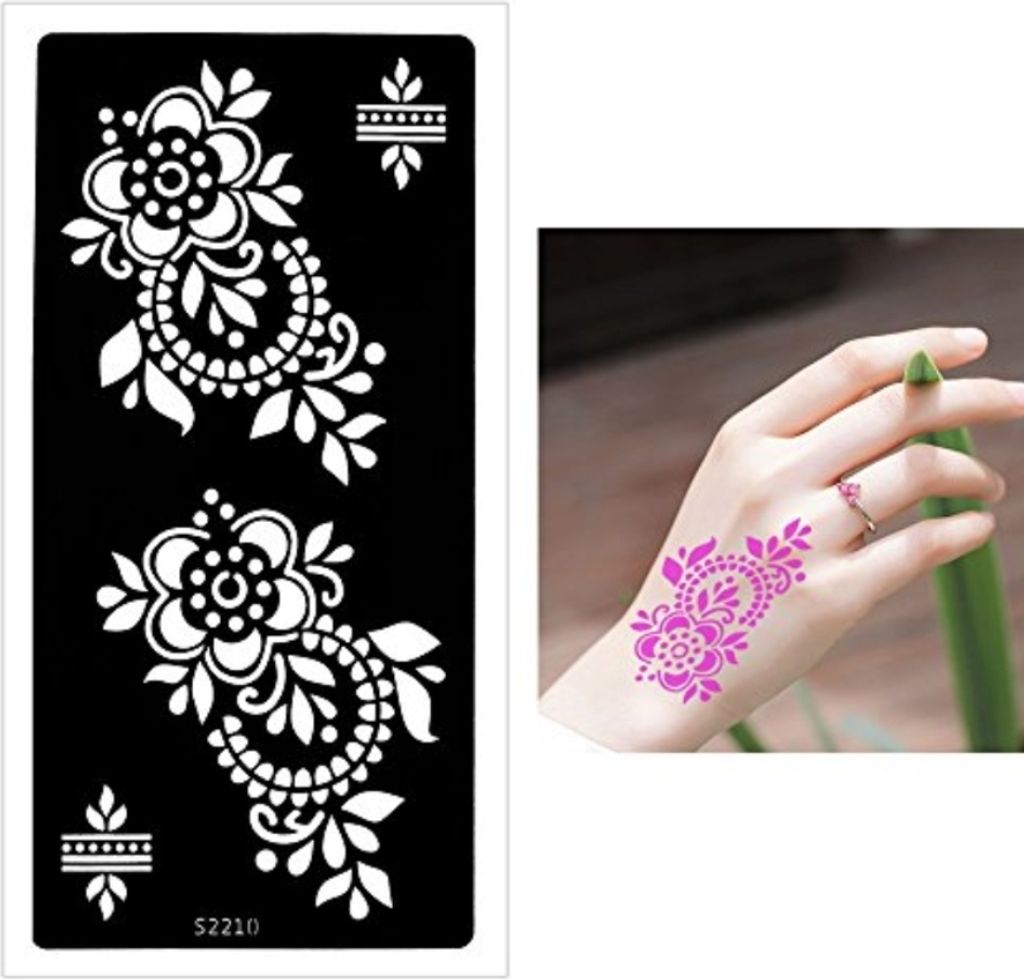 Henna Tattoo Schablone Airbrush Stencil Blumen Produktbild 