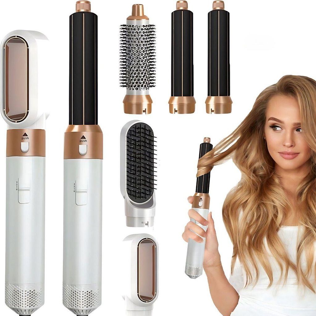 Airstyler, Föhn, Multihaarstyler, Haarstyling, Warmluftbürste, 5 in 1 Haarstyler, Hairstyler, Damengeschenk, Airstyler, Tru Glow, Flex Style