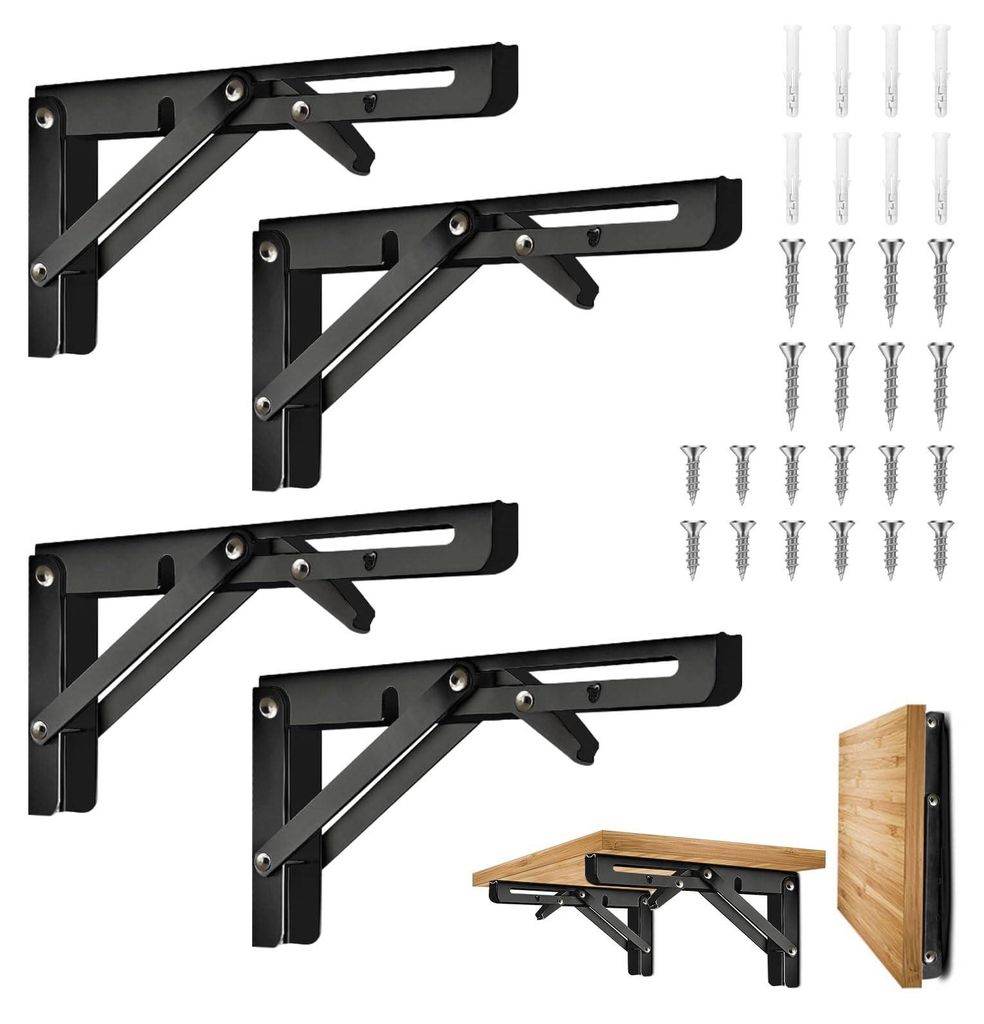 Set di 4 supporti a scomparsa in acciaio inossidabile per Immagine del prodotto 