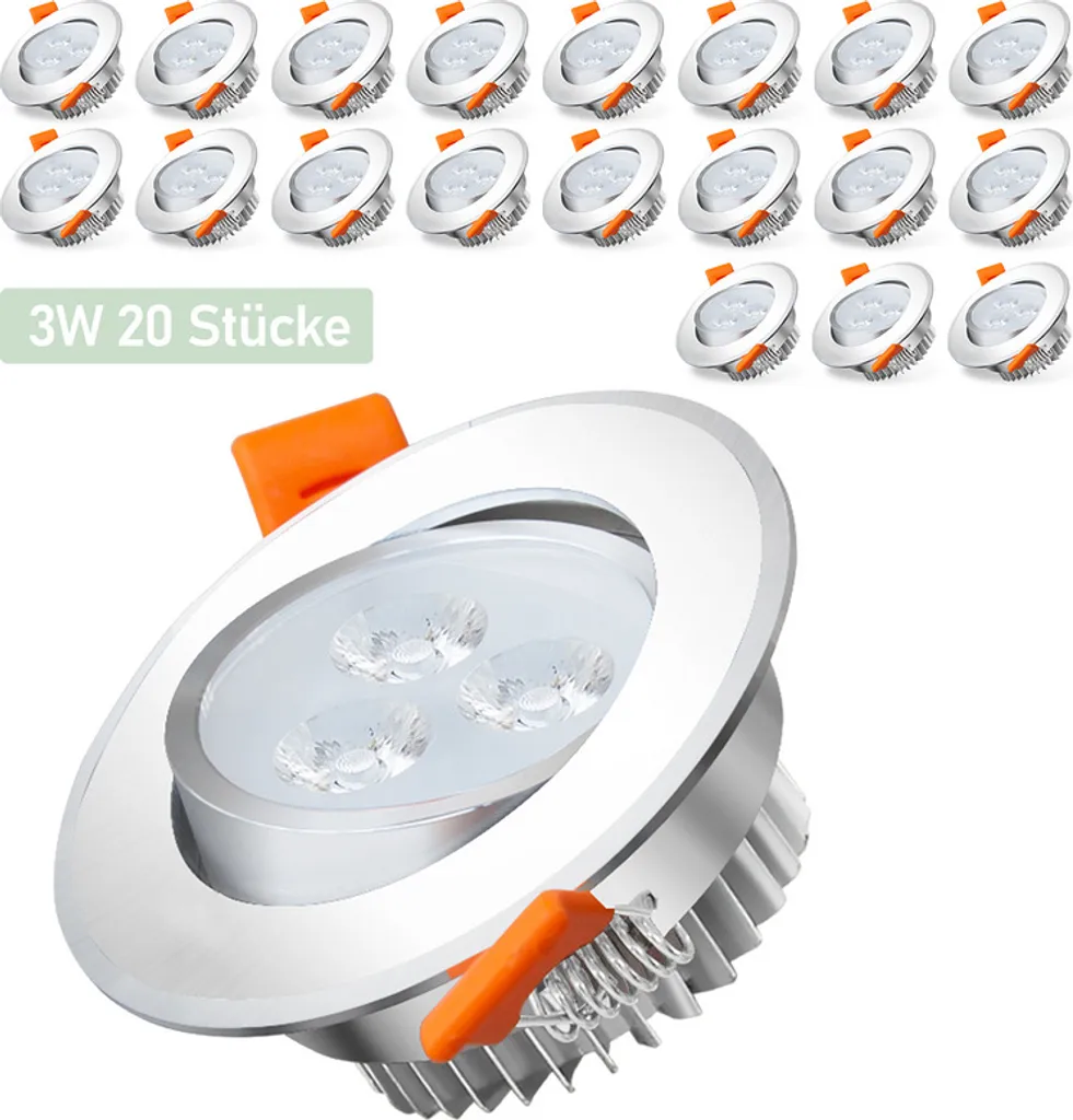 Jiubiaz 20X Luci LED Incasso 3W | Atmosfera Calda per Camera e Bagno