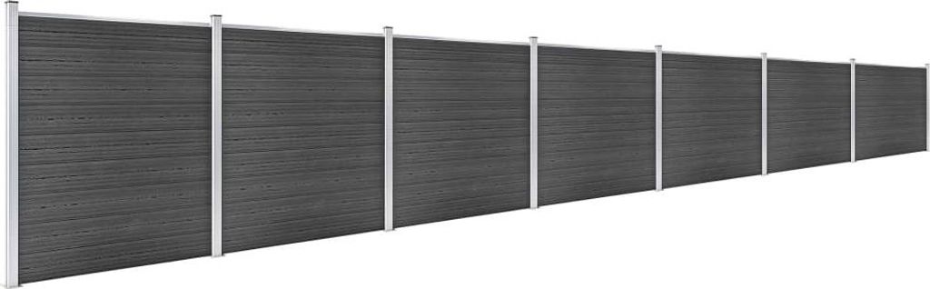 vidaXL Zaunelement Set WPC 1218x186 cm Schwarz