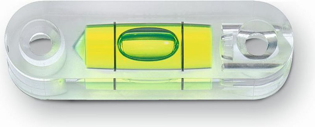 BMI Libelle, Abmessungen 55x15x15 mm, aus Plexiglas, Messgenauigkeit 0,5 mm/m