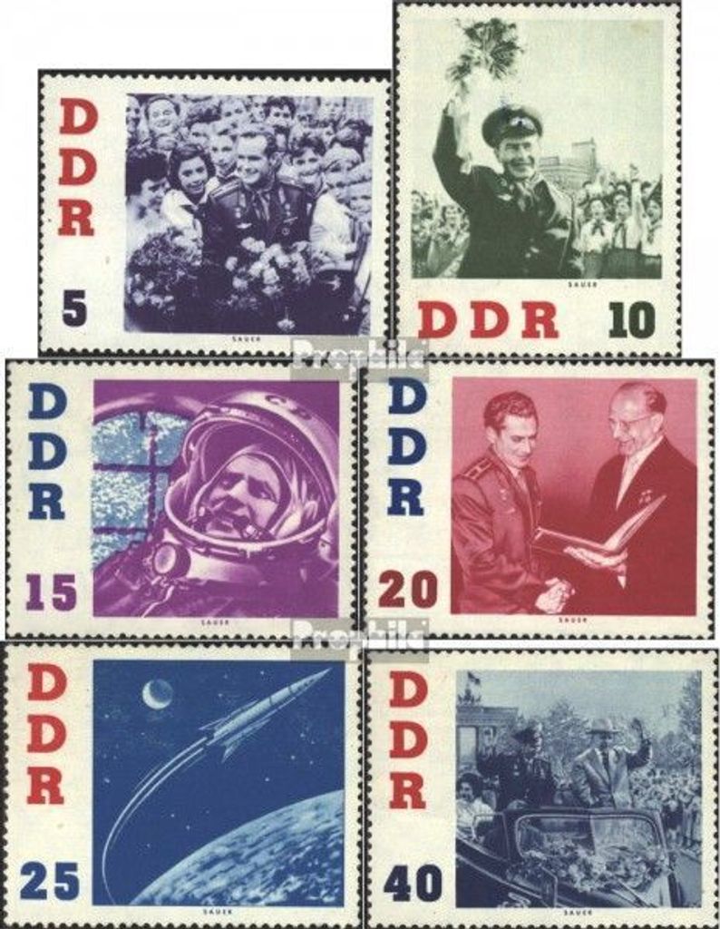 Briefmarken DDR 1961 Mi 863-868 (kompl.Ausgabe) postfrisch Besuch des Kosmonauten Titow