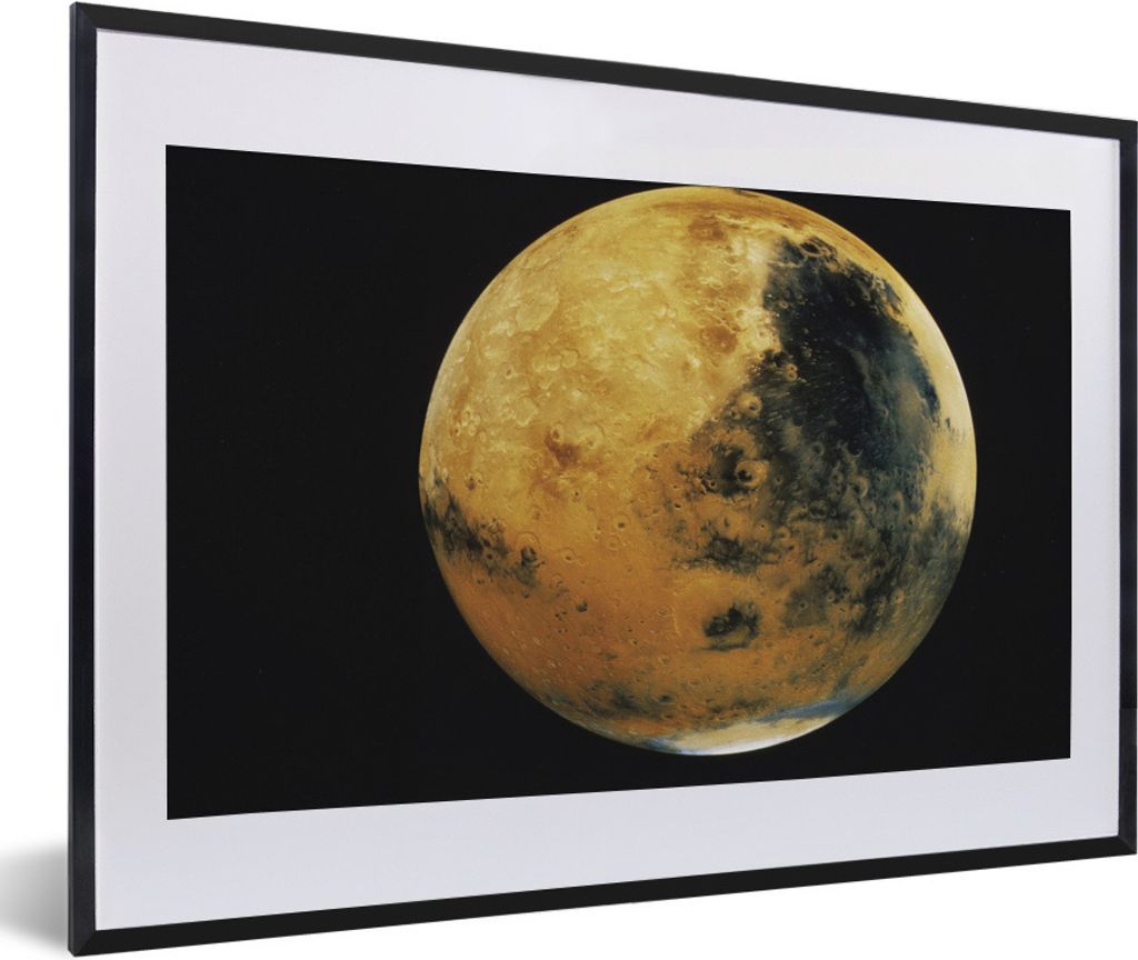 MuchoWow Gerahmtes Poster Beigefarbener Planet Mars 60x40 cm - Poster mit Schwarzem Bilderrahmen Wandposter Rahmen Foto Bilder - Schlafzimmer - P...