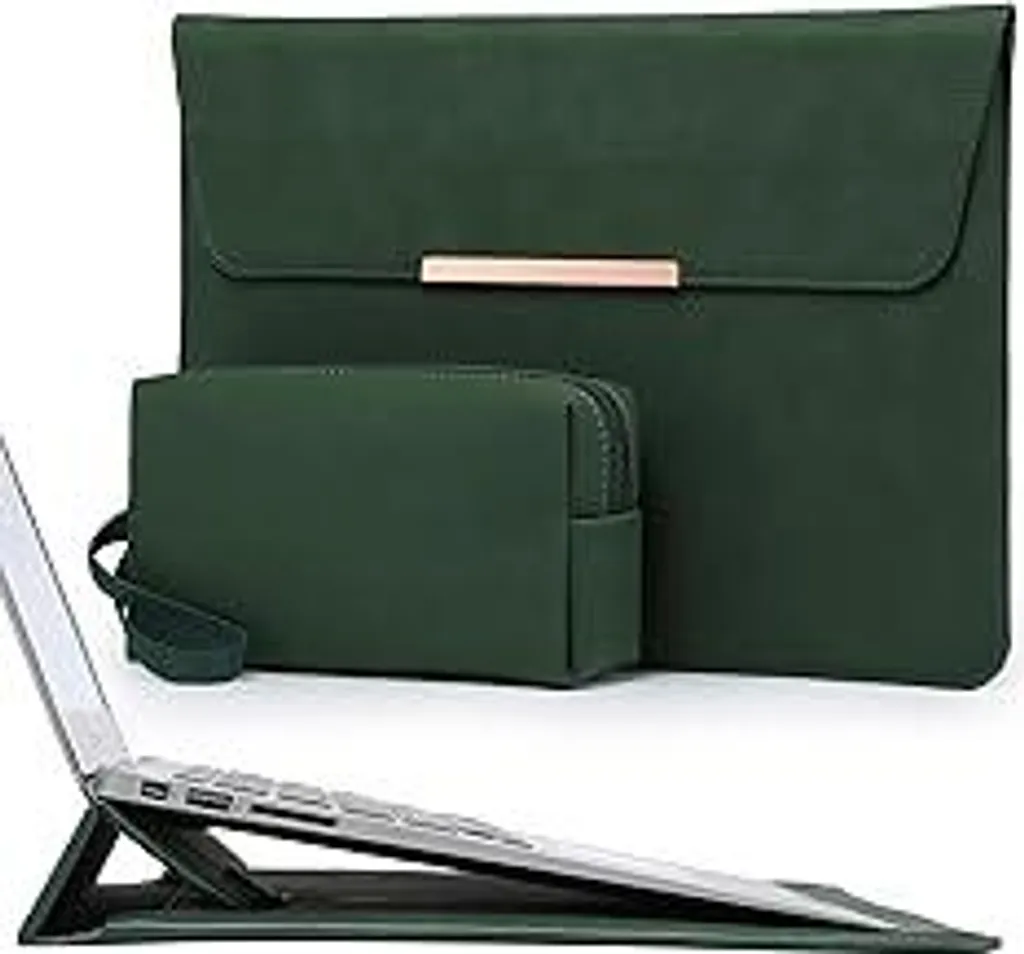 Sleeve MacBook Air 13 M3/M4 Verde Notte | HYZUO con Stand Integrato