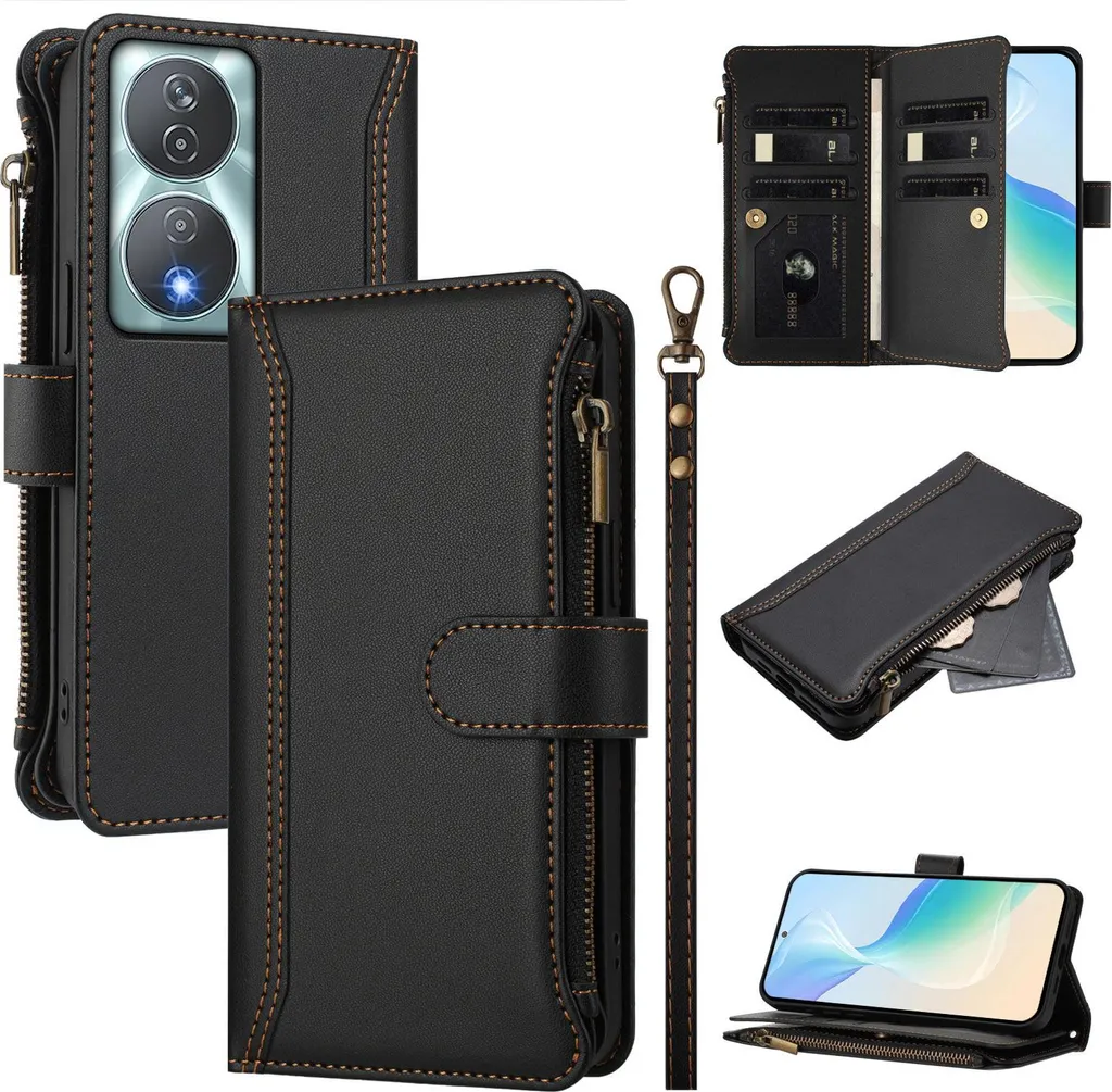 Cover Honor X7b / 90 Smart Antishock con Wallet Zip - Protezione 5G - 1
