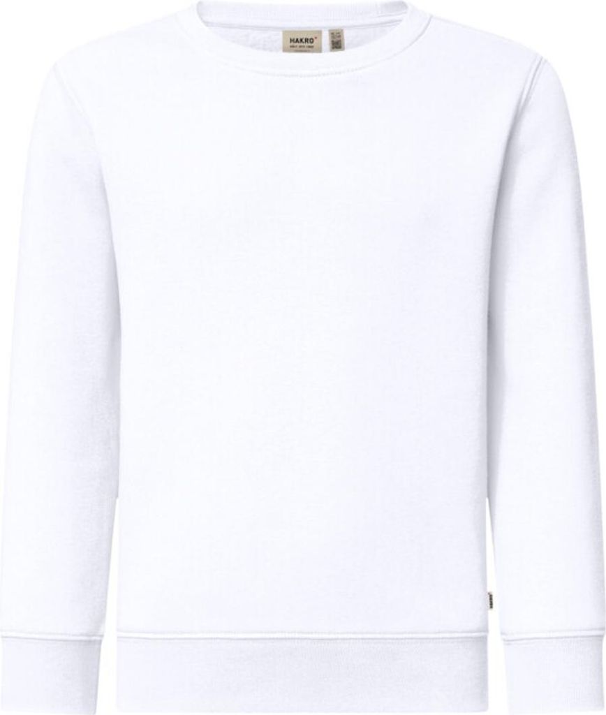 HAKRO Kinder Sweatshirt Baumwolle #541 Gr. 110/116 weiß