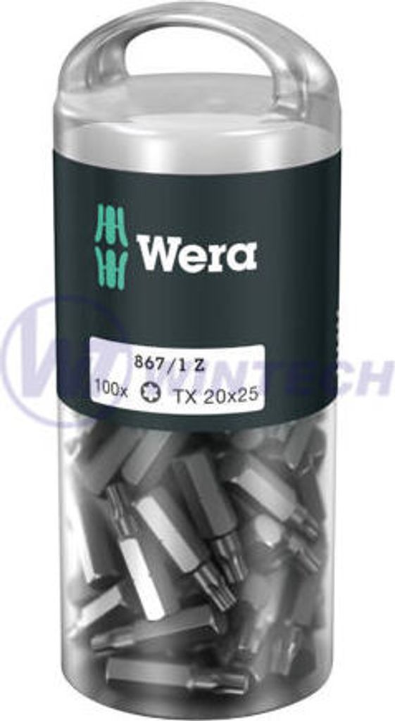 Bit T20 - 25mm, WERA - 100 Stück / Blister / Packung 1 Stück