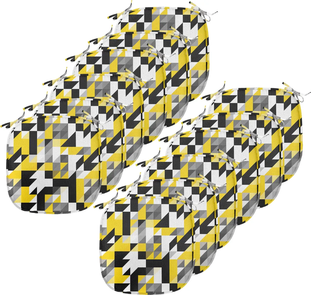 Cuscini Sedie 40x40 Impermeabili ABAKUHAUS Pied de Poule Giallo