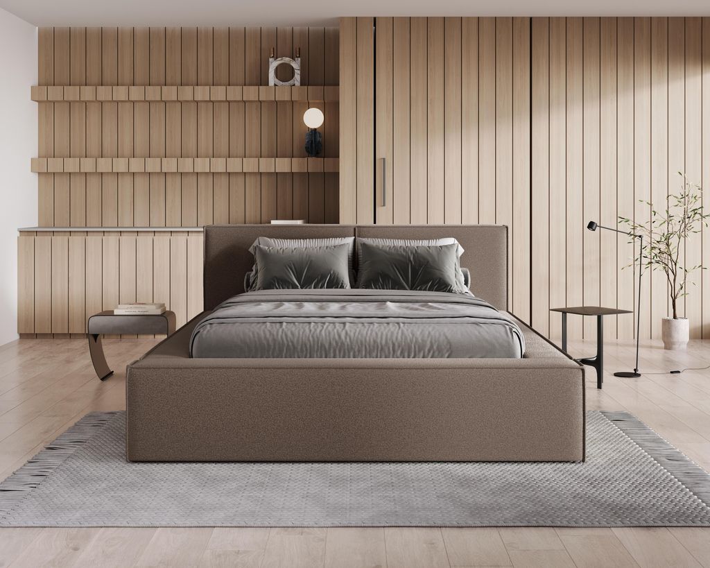 Chilly Polsterbett Lugano Braun 180x200cm mit Stauraum - modernes Design