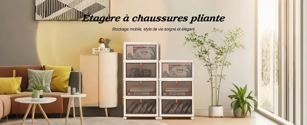 Caisse de rangement empilable 45 litres avec roulettes - Set de 3 - 7