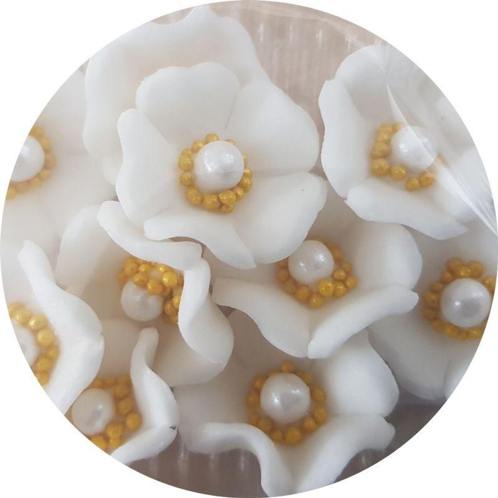 Zuckerblumen weiß 10St. - K Dekor