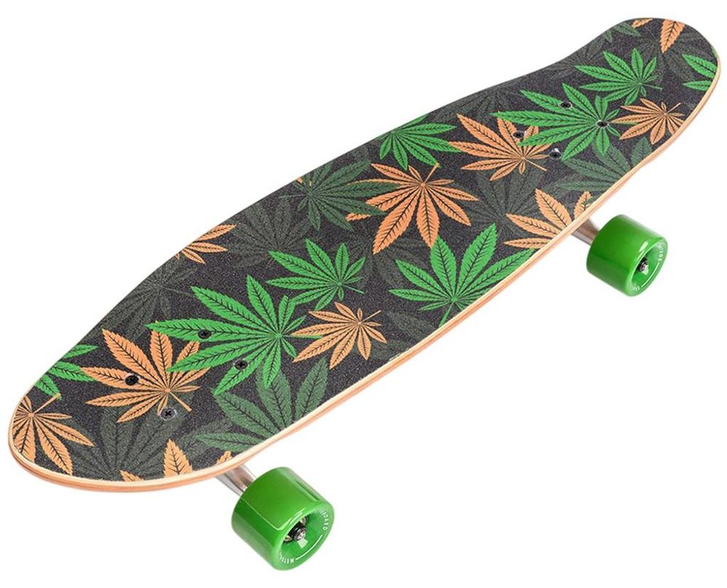 Meteor - Skateboard "22595", Blätterdruck MR2192 (Einheitsgröße) (Grün/Braun/Orange)