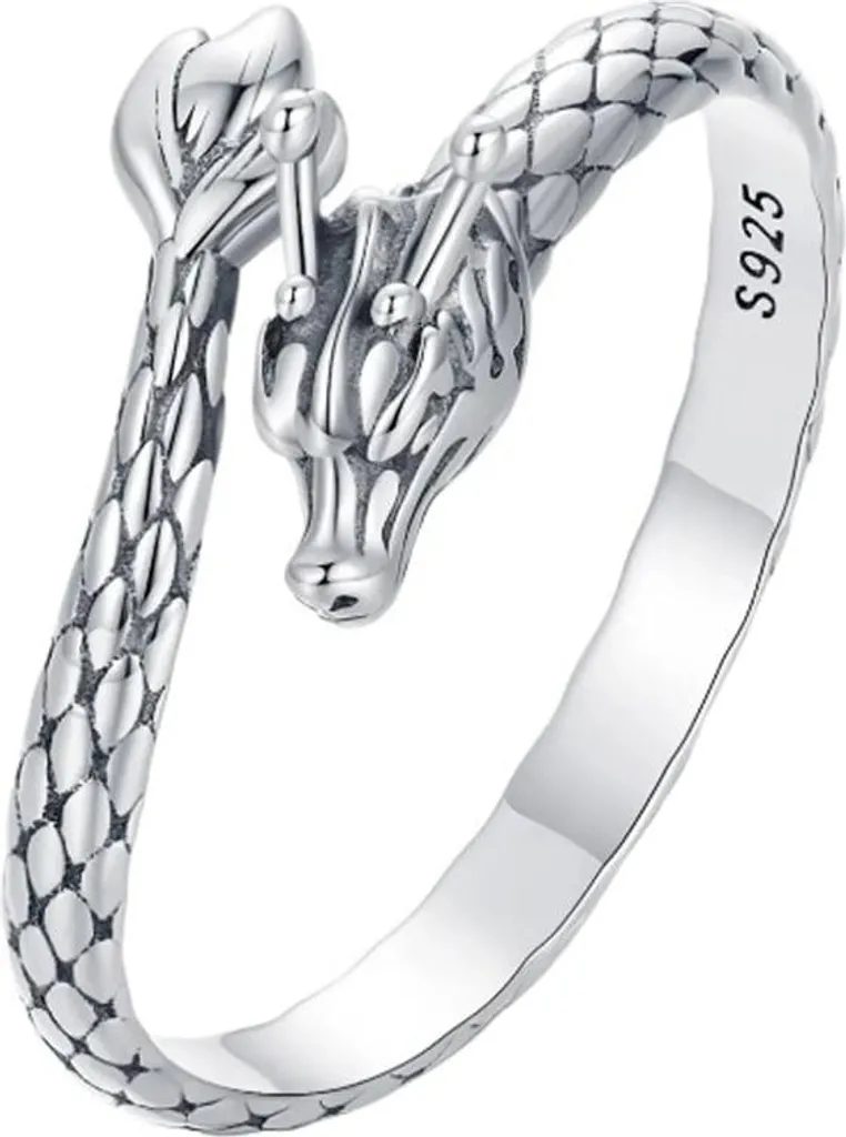 Anello Biker Drago Argento 925 - Trusky Heavy Style Regolabile