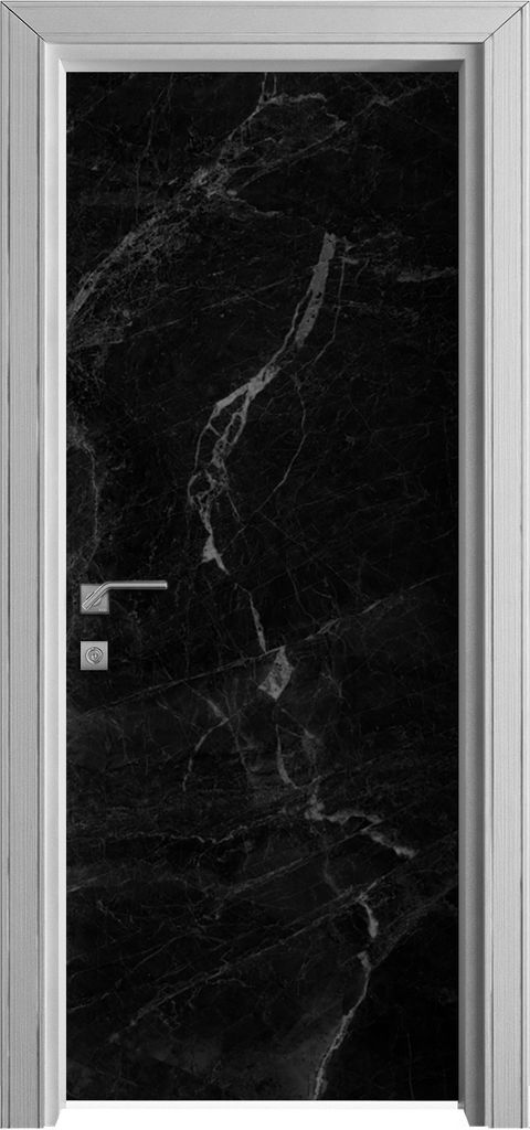 Tür Selbstklebende 80x210 cm Türfolie Türtapete Klebefolie - schwarz Marmor