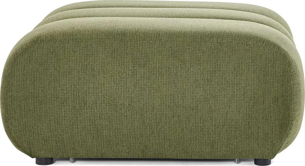 Pouf Debbie vert Lisa Design en tissu texturé doux et structure solide
