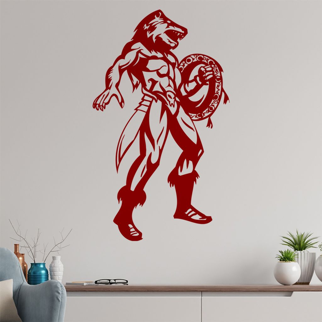 Fantasy Krieger Wandtattoo in 6 Größen - Wandaufkleber Wall Sticker - Dekoration, Küche, Wohnzimmer, Schlafzimmer, Badezimmer