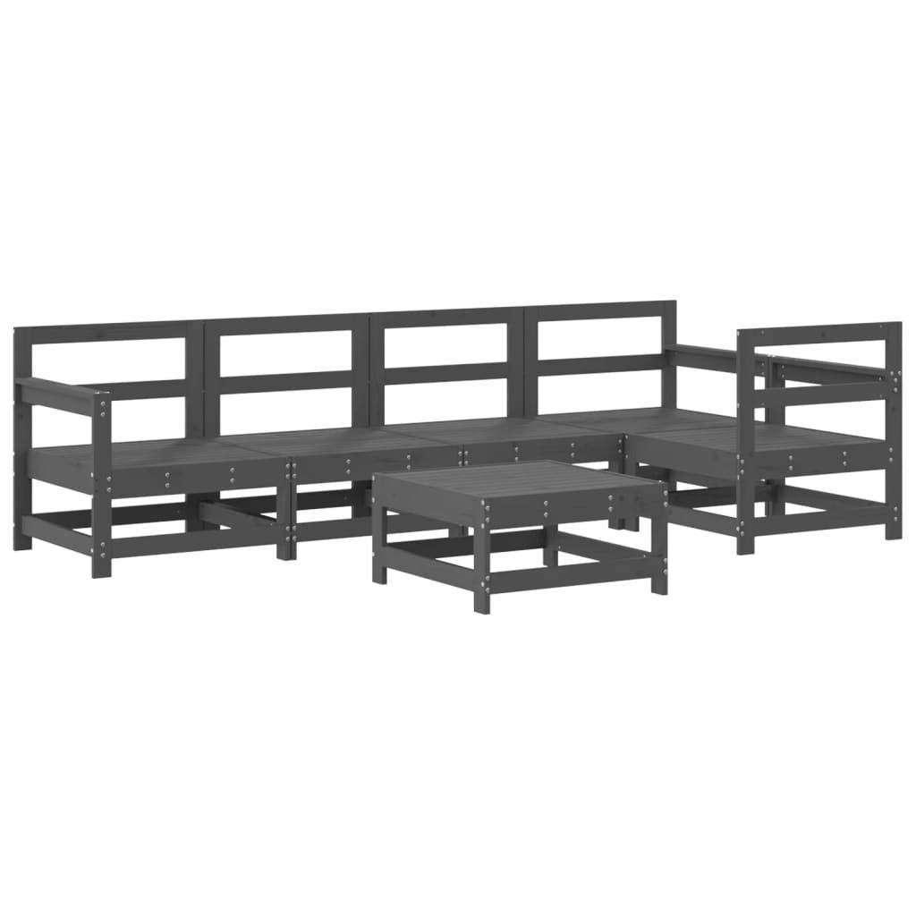 "WINTER SALE" 6-tlg. Garten-Lounge-Set - elegantes Design - Sitzgruppe/Gartengarnitur - Grau Massivholz Kiefer - Terassenmöbel NeuMöbel358404