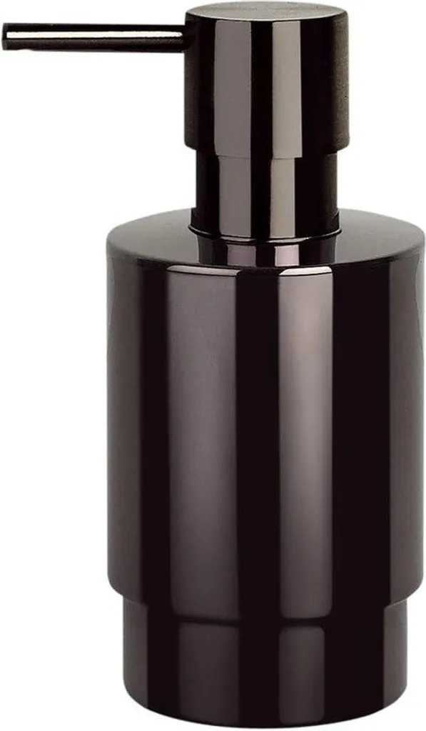 Accessoire de salle de bain : Distributeur savon noir en acier inox
