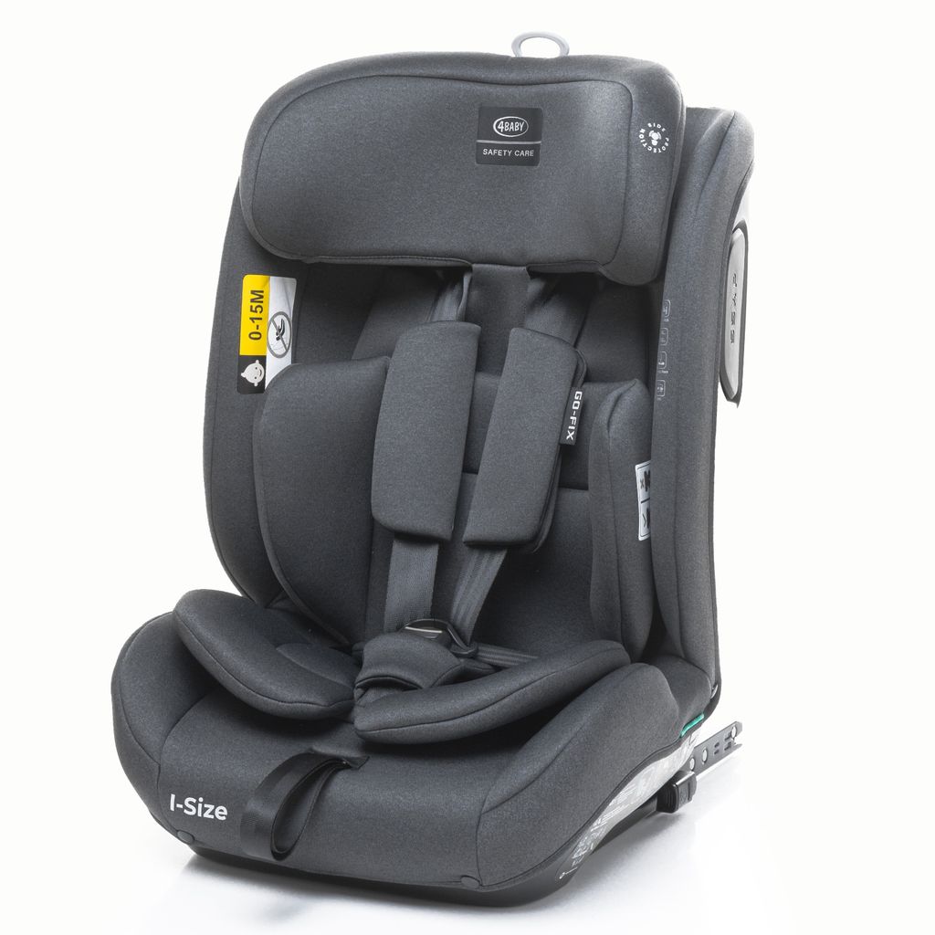4BABY Kindersitz ISOFIX 9-36kg Go-Fix I-Size, Komfort bis 12 Jahre, Graphite