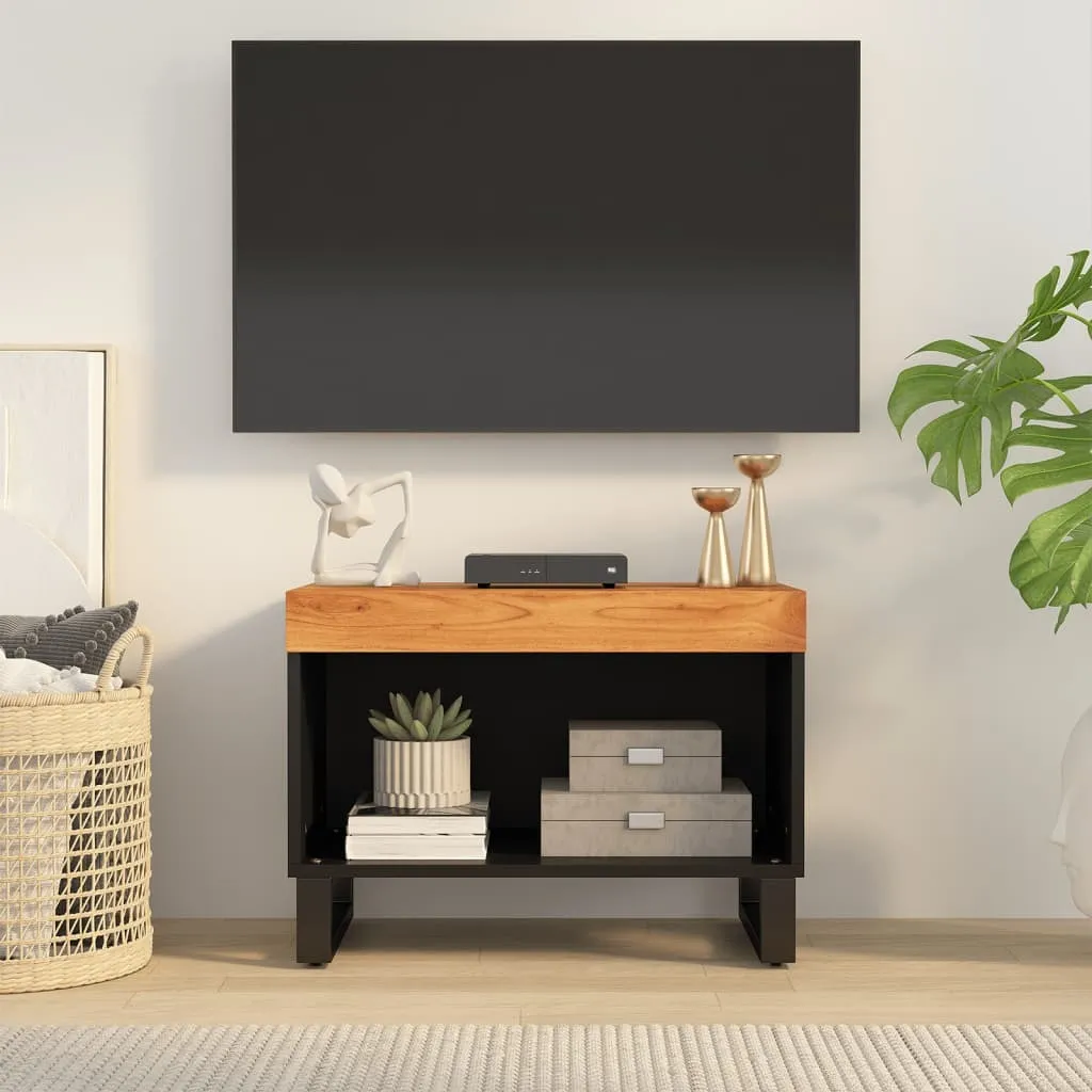 Mobile TV Industriale Legno Acacia 60x33 cm | Robusto e Chic