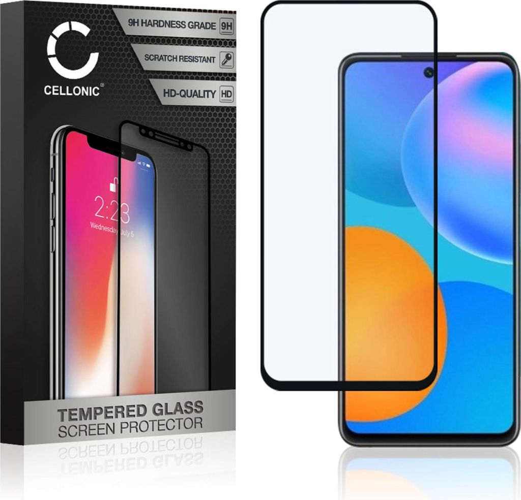 CELLONIC Displayschutzglas kompatibel mit Huawei P Smart (2021) (3D Full Cover 9H 0.33mm Full Glue) Glas schwarz Displayschutz Schutzglas Tempered ...