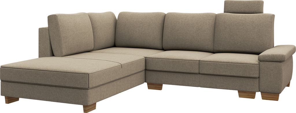 MIRJAN24 Ecksofa Chivas 2, Eckcouch mit Schlaffunktion und Bettkasten, Wohnzimmer, Einstellbare Armlehnen, L-Form (Farbe: Barrel 19, Seite: Links O...