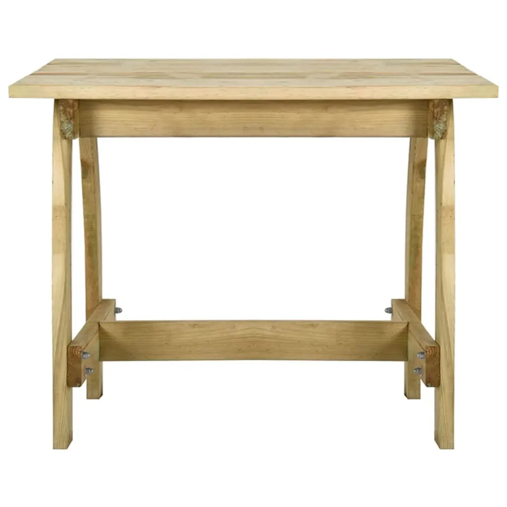 Table de Jardin et 4 Chaises en Pin pour Repas en Extérieur - Set Complet - 4