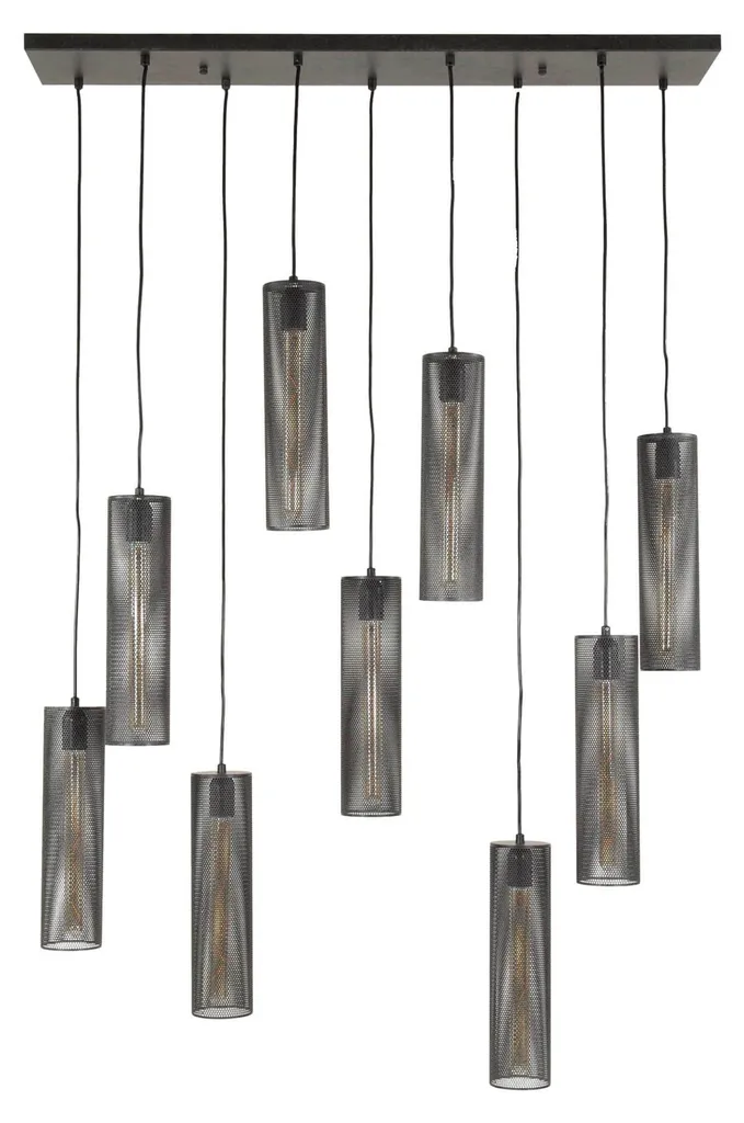 Plafonnier Tube Noir pour Îlot de Cuisine - Luminaire Longueur 100 cm