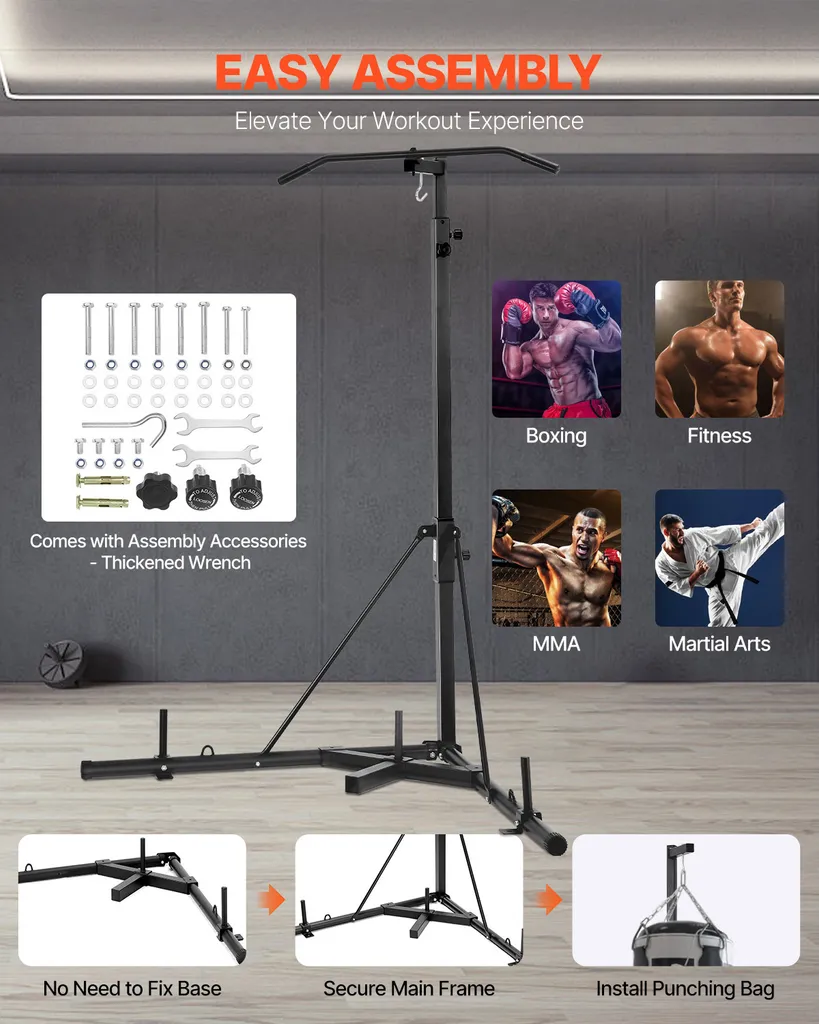 Support sac de boxe et tractions pour entraînement MMA et musculation - 6