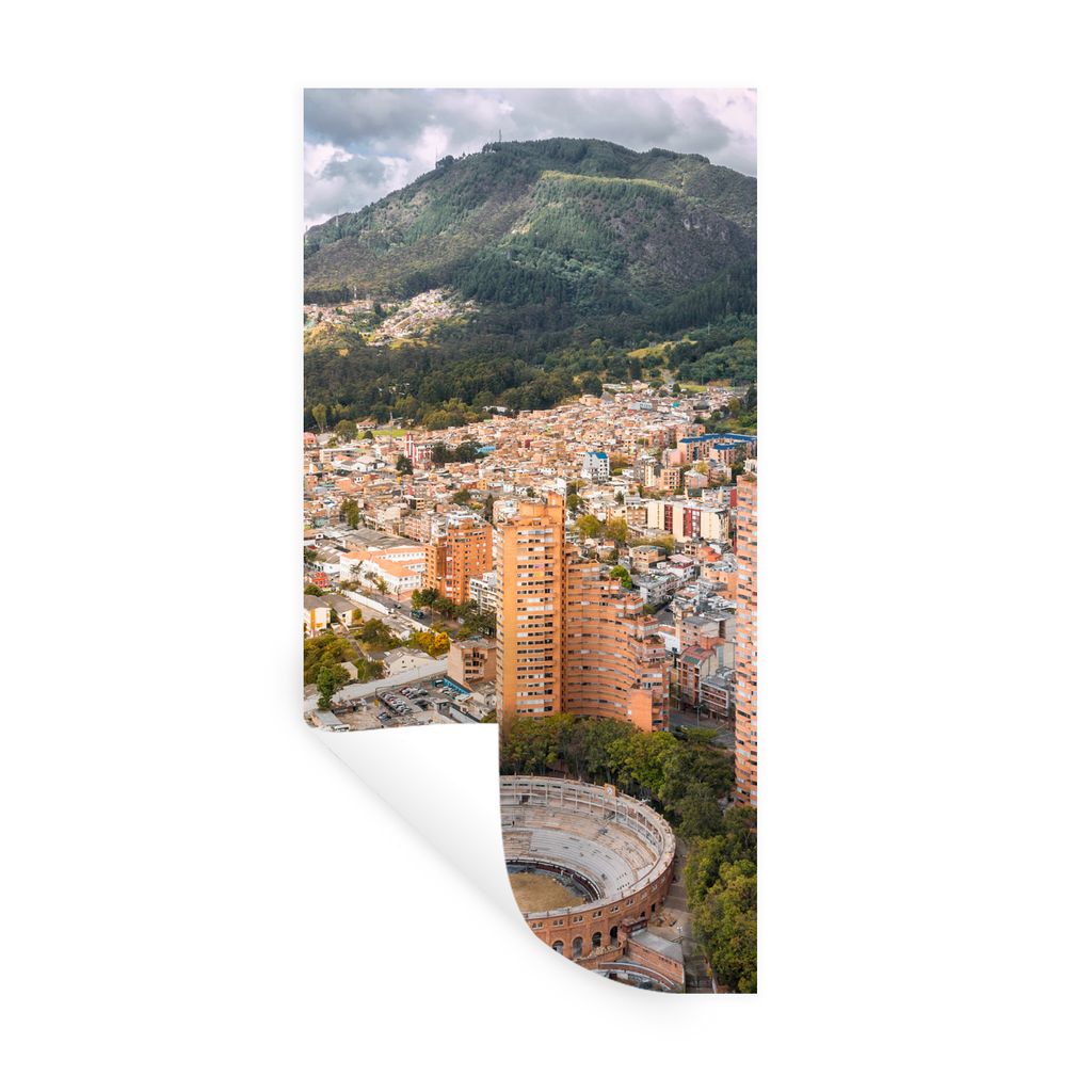 MuchoWow Wandtattoo Wandsticker Wandaufkleber Luftbildaufnahme von Bogota in Kolumbien 40x80 cm Selbstklebend und Repositionierbar - Repositionie...