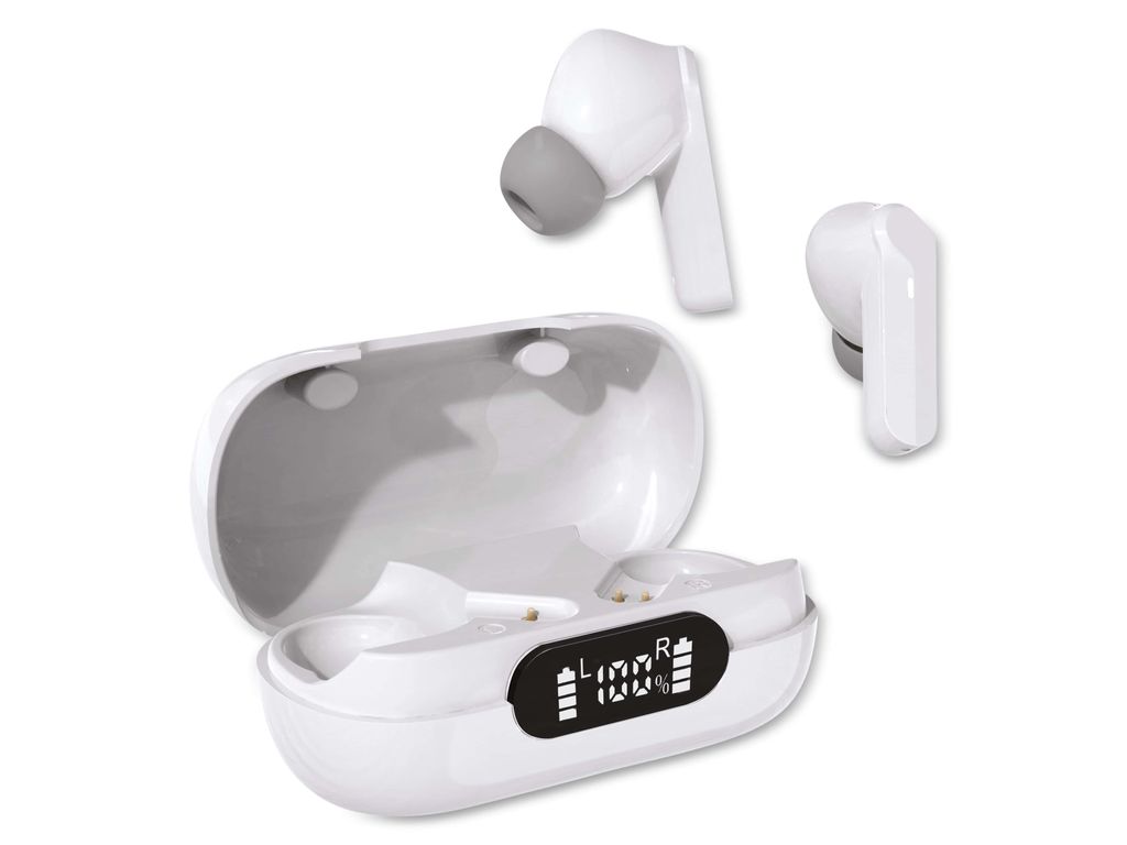 Denver TWE-40, True Wireless Stereo (TWS), Anrufe/Musik, 76 g, Kopfhörer, Weiß