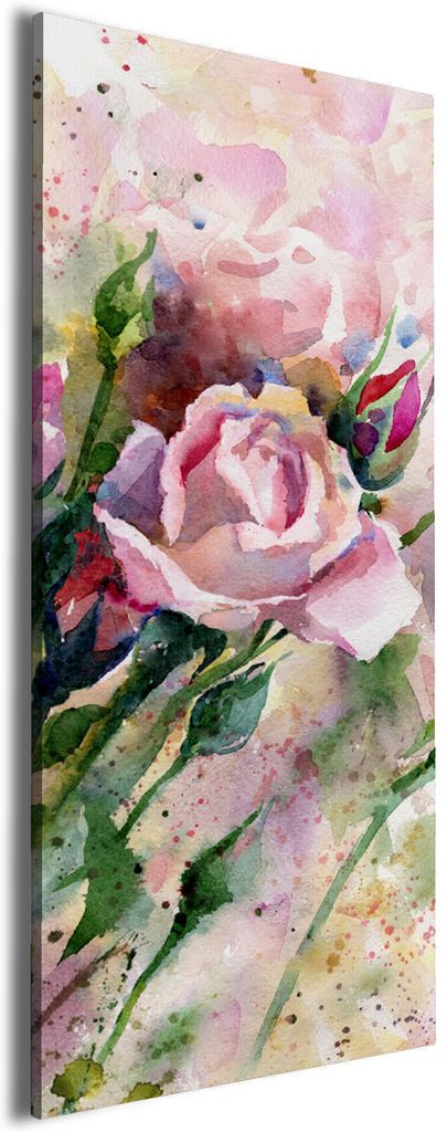 Wallario Premium Leinwandbild Abstraktes Blumenbuket in Größe 80 x 200 cm