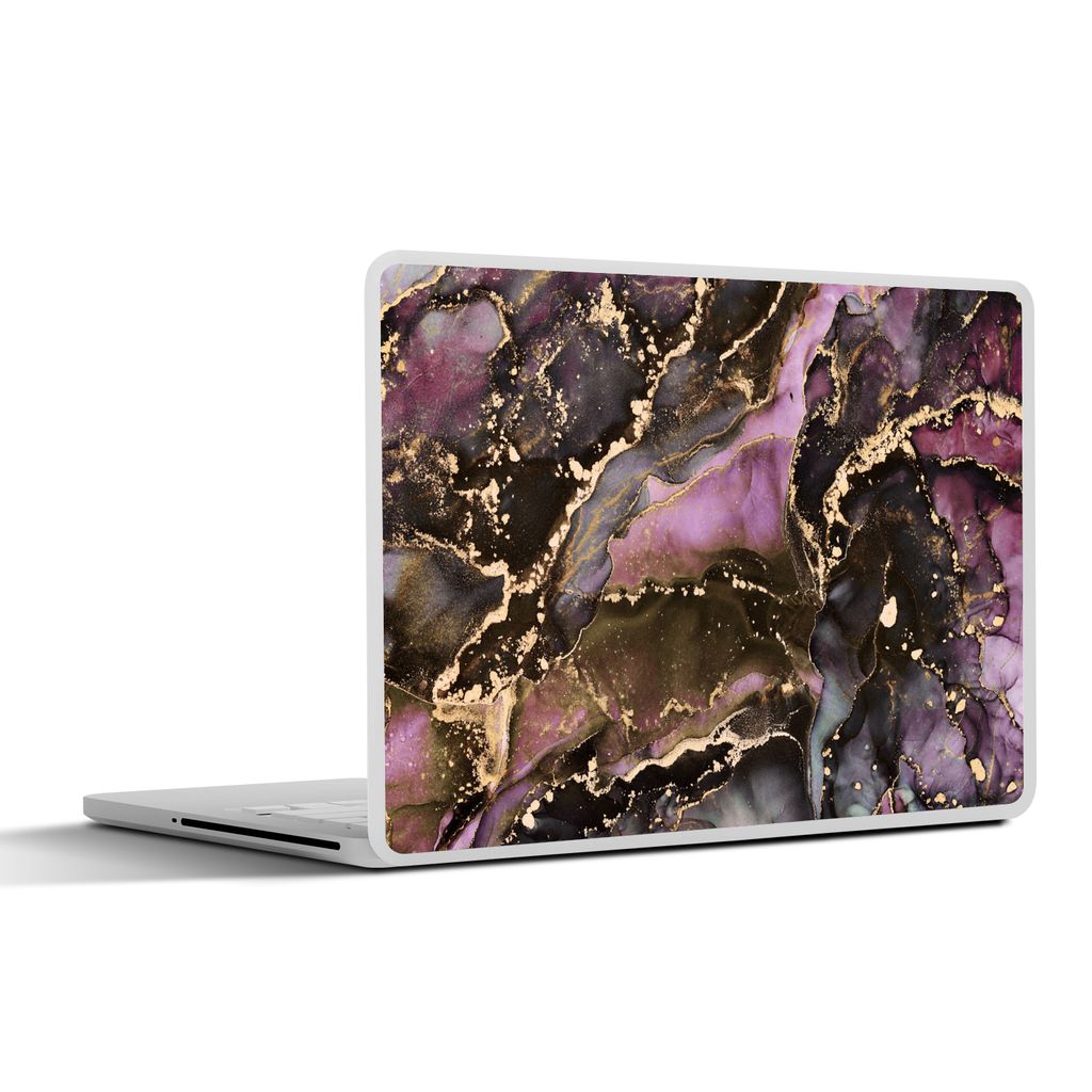 MuchoWow Laptop Aufkleber Sticker Cover Marmor - Gold - Stein - Abstrakt 36.5x27.5 cm - Laptop-Sticker