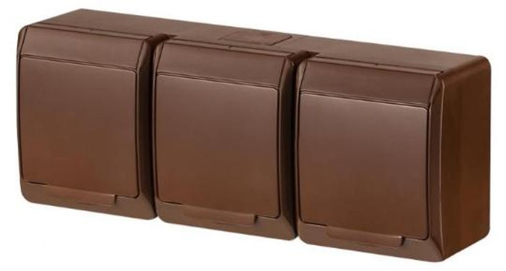presa a tre prese di superficie marrone 250 V 5323-06 Immagine del prodotto 
